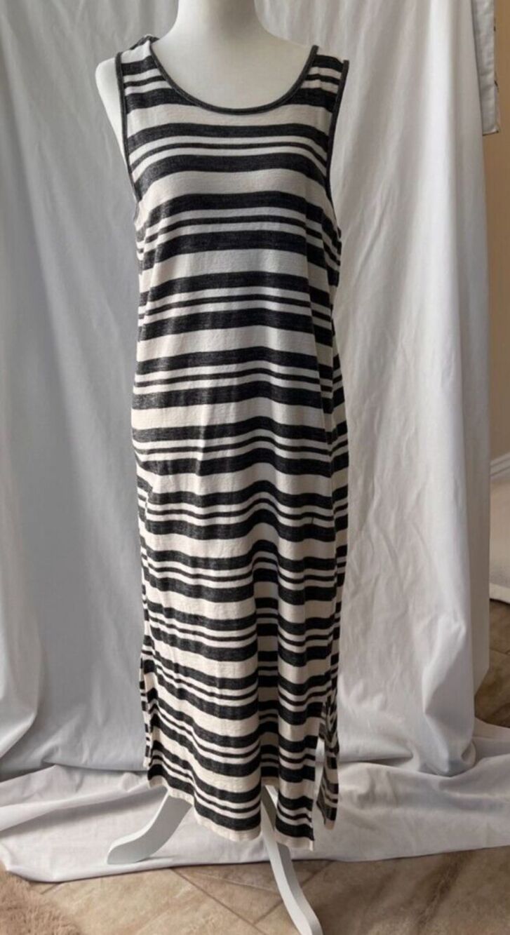 Two by Vince Camuto Grey & White Knit Tank Dress - Midi large